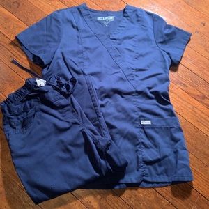 Greys Anatomy dark blue scrub set